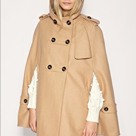 ASOS Jackets & Blazers - Asos Hooded Wool Trench Cape Coat